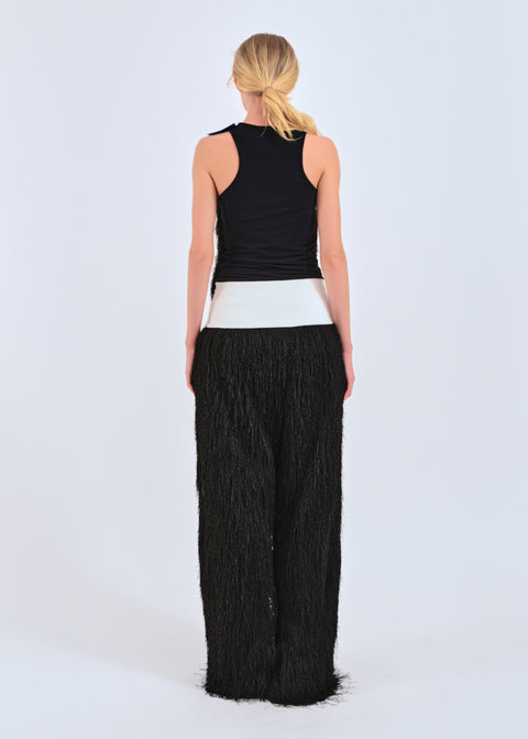 Textured tank top in black