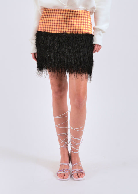 Fringe mini skirt