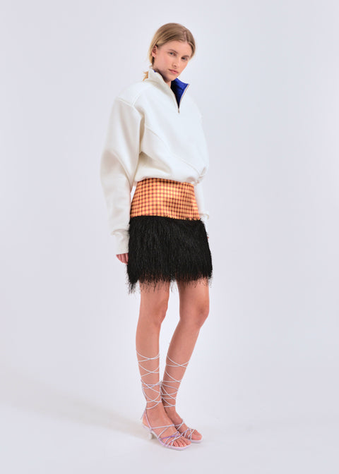 Fringe mini skirt
