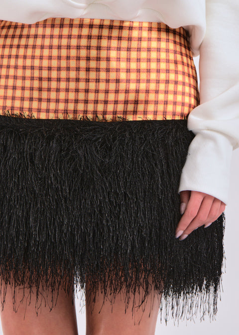 Fringe mini skirt
