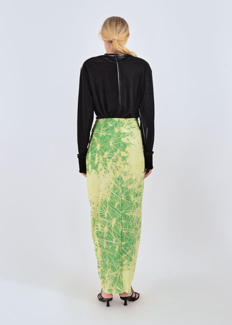 Signature skirt in green cactus print