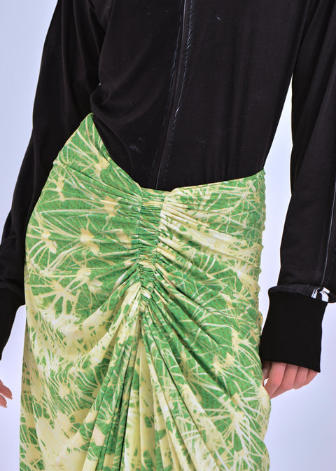 Signature skirt in green cactus print