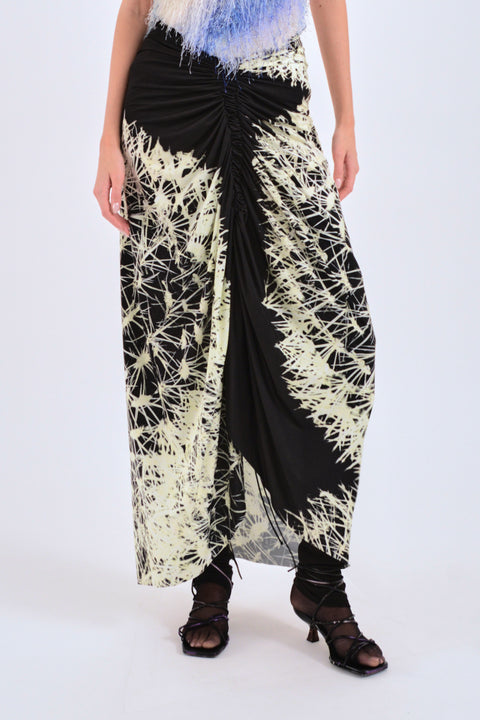 Signature skirt in black cactus print - Fal - ash
