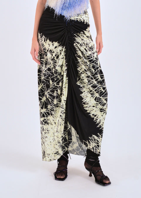 Signature skirt in black cactus print