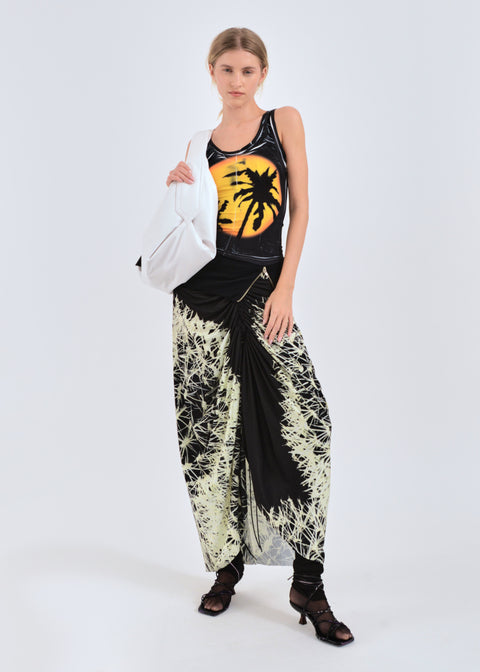 Too hot to sleep zip-up tank top