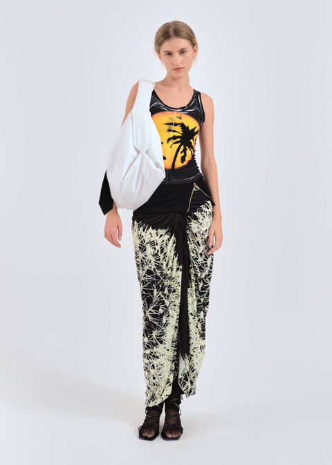 Too hot to sleep zip-up tank top