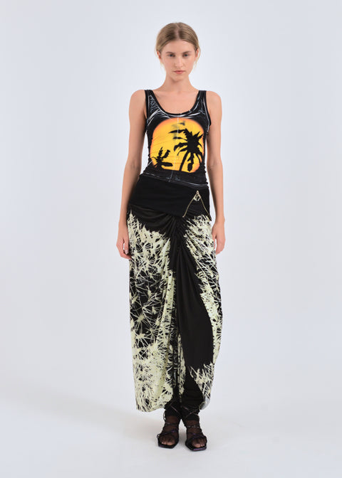 Too hot to sleep zip-up tank top