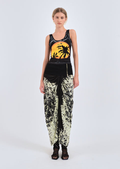 Too hot to sleep zip-up tank top