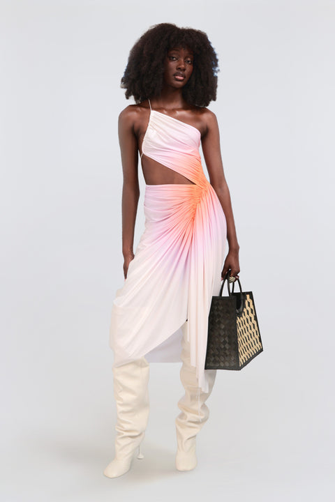 Signature jersey dress in pink/peach