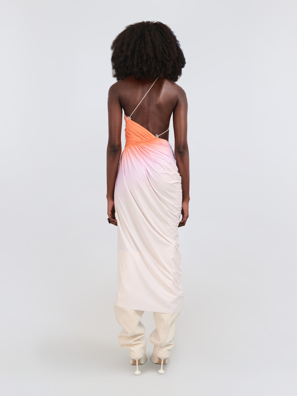 Signature jersey dress in pink/peach