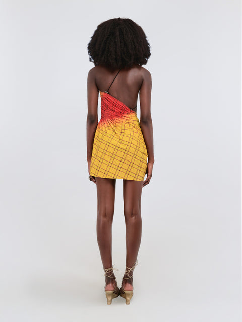 Signature mini dress in yellow tartan