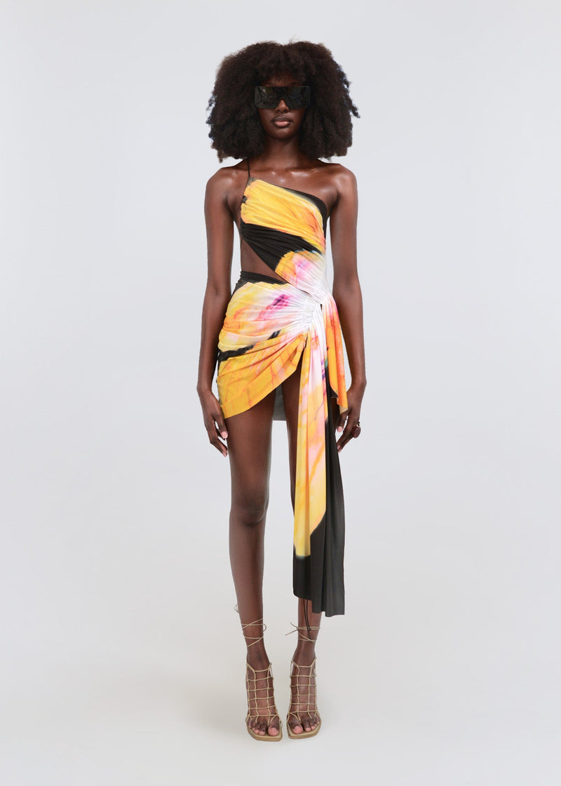 black and yellow mini dress Samiya Mini Dress in Buttercup Black and Yellow