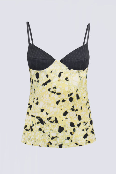 Wool bralette blouse in yellow - Fal - ash