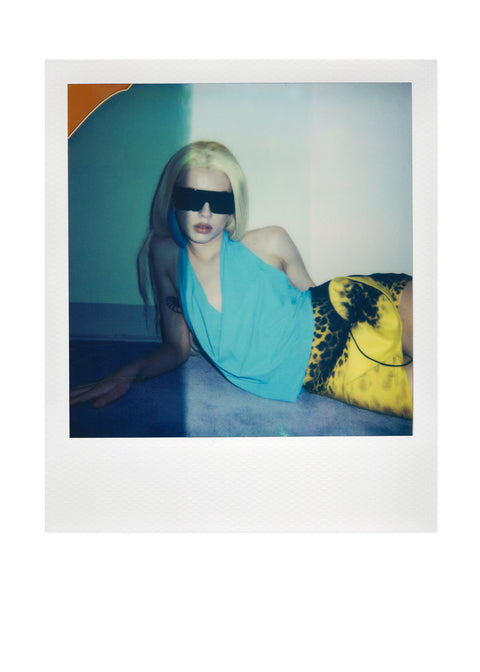 Mini shell skirt in yellow leopard