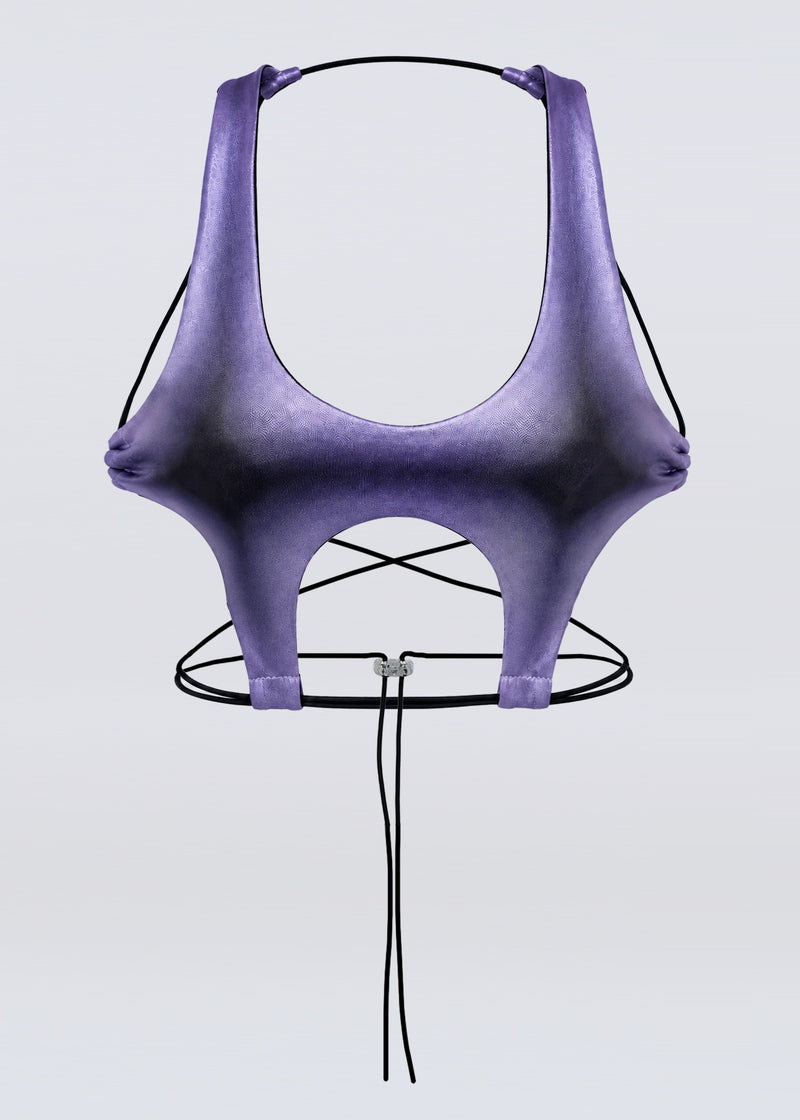 Metallic cut-out top