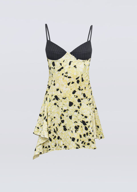 Irena wool bralette dress in yellow