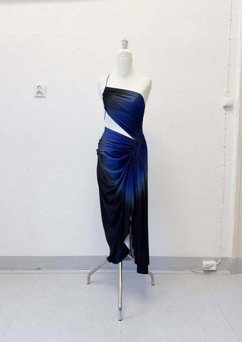 Signature dress in black/ultramarine - XS