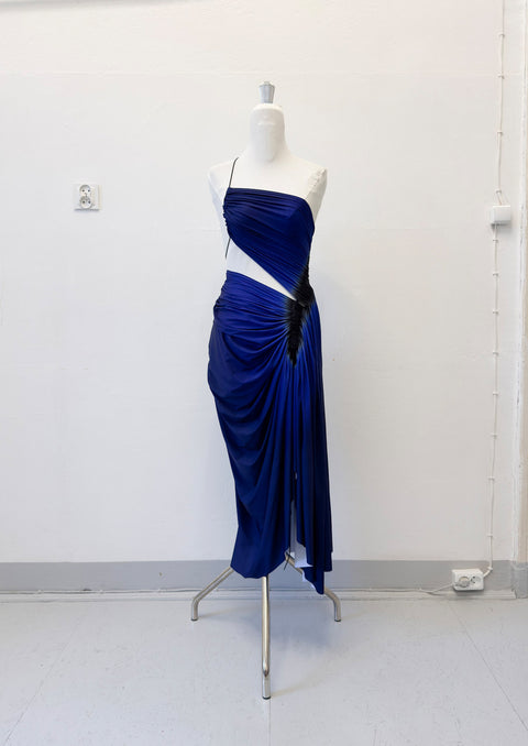 Signature dress in ultramarine/black - XS