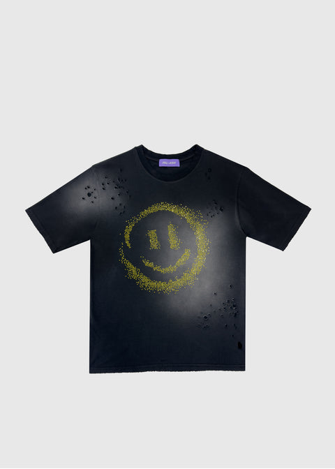 Distressed smiley T-shirt