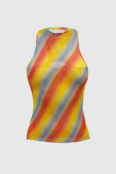Printed mesh halter top - Fal-ash