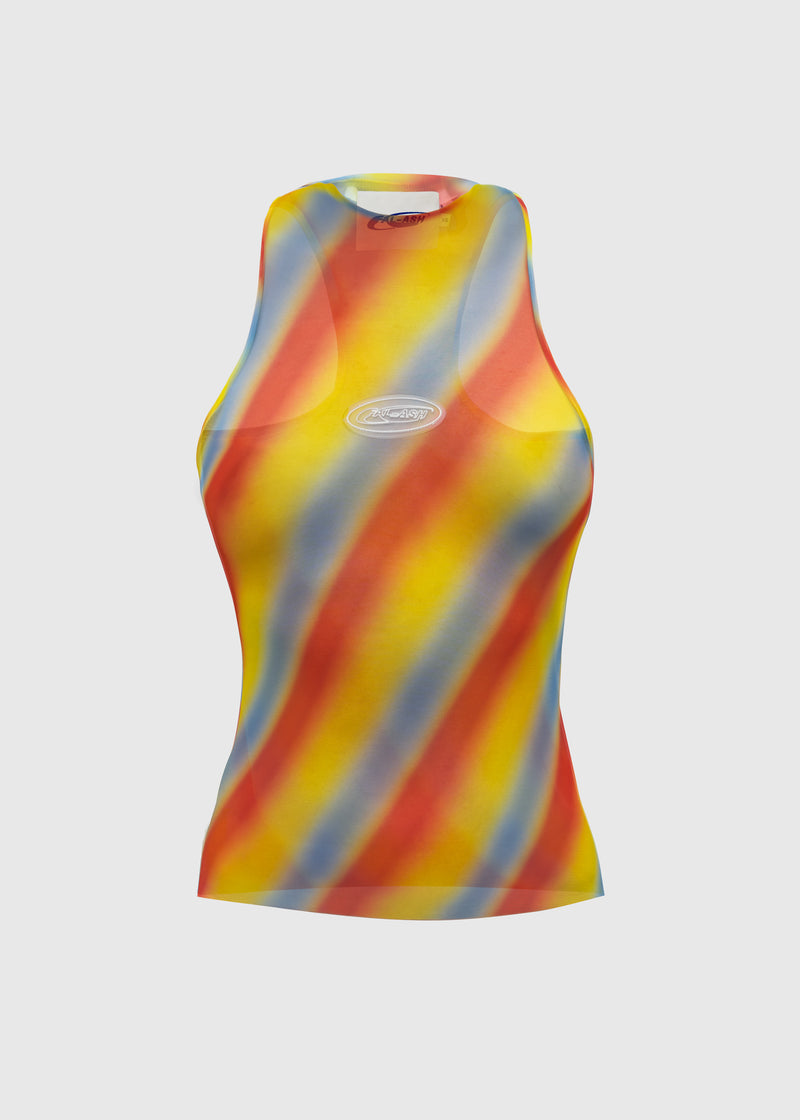 Drukowany top halter z siateczki