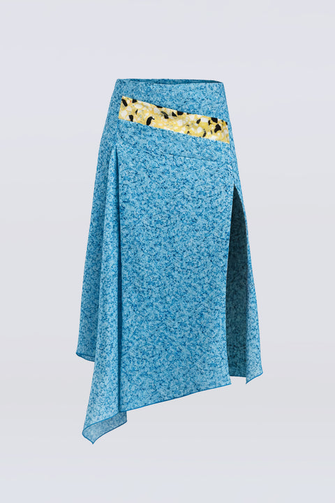 Intarsia skirt in turquoise - Fal - ash
