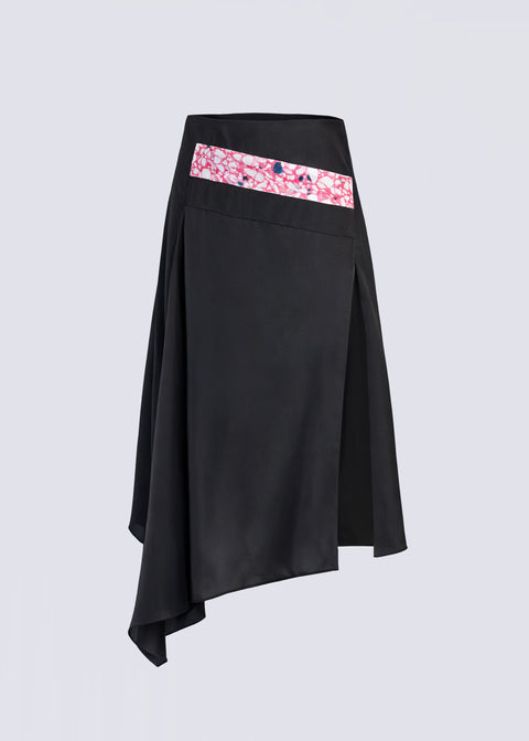 Intarsia skirt in black