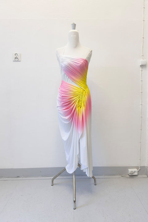 Signature dress in white/pink and yellow - XS - Fal - ash