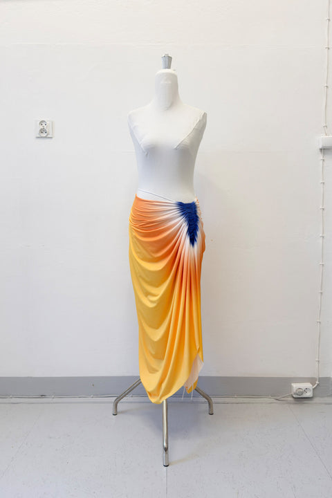 Signature jersey skirt in apricot/ultramarine - XS - Fal - ash