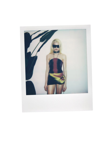 Gathered top in burgundy/wine