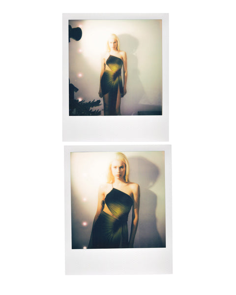 Signature mini dress in lime/wine