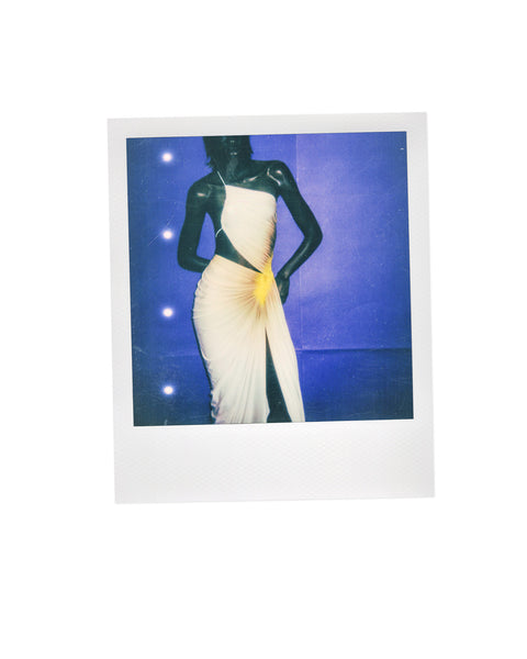 Signature dress in cream/yellow