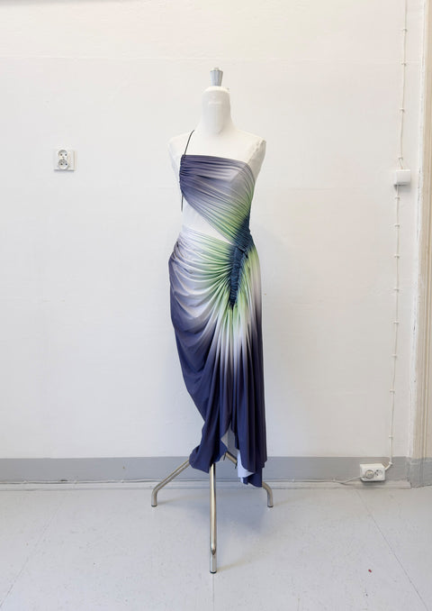Signature dress in steel/pistachio - XS