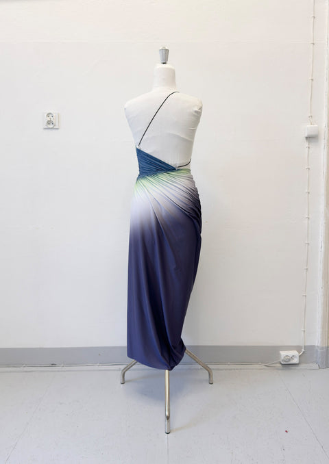 Signature dress in steel/pistachio - XS